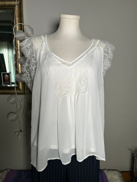 White Lace Mary Top